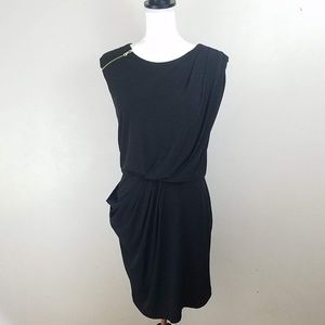 Guess Black Draping Sleeveless Dress